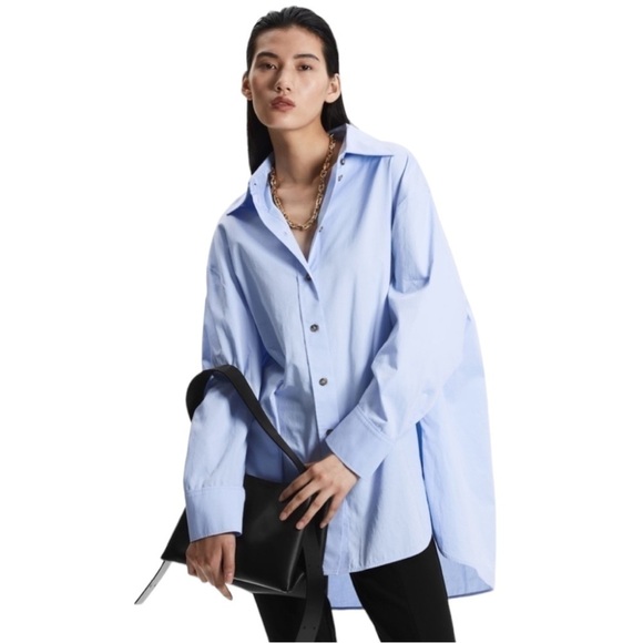 English Factory (Anthropologie) Oversized Cotton Button-up Shirt - Picture 10 of 11